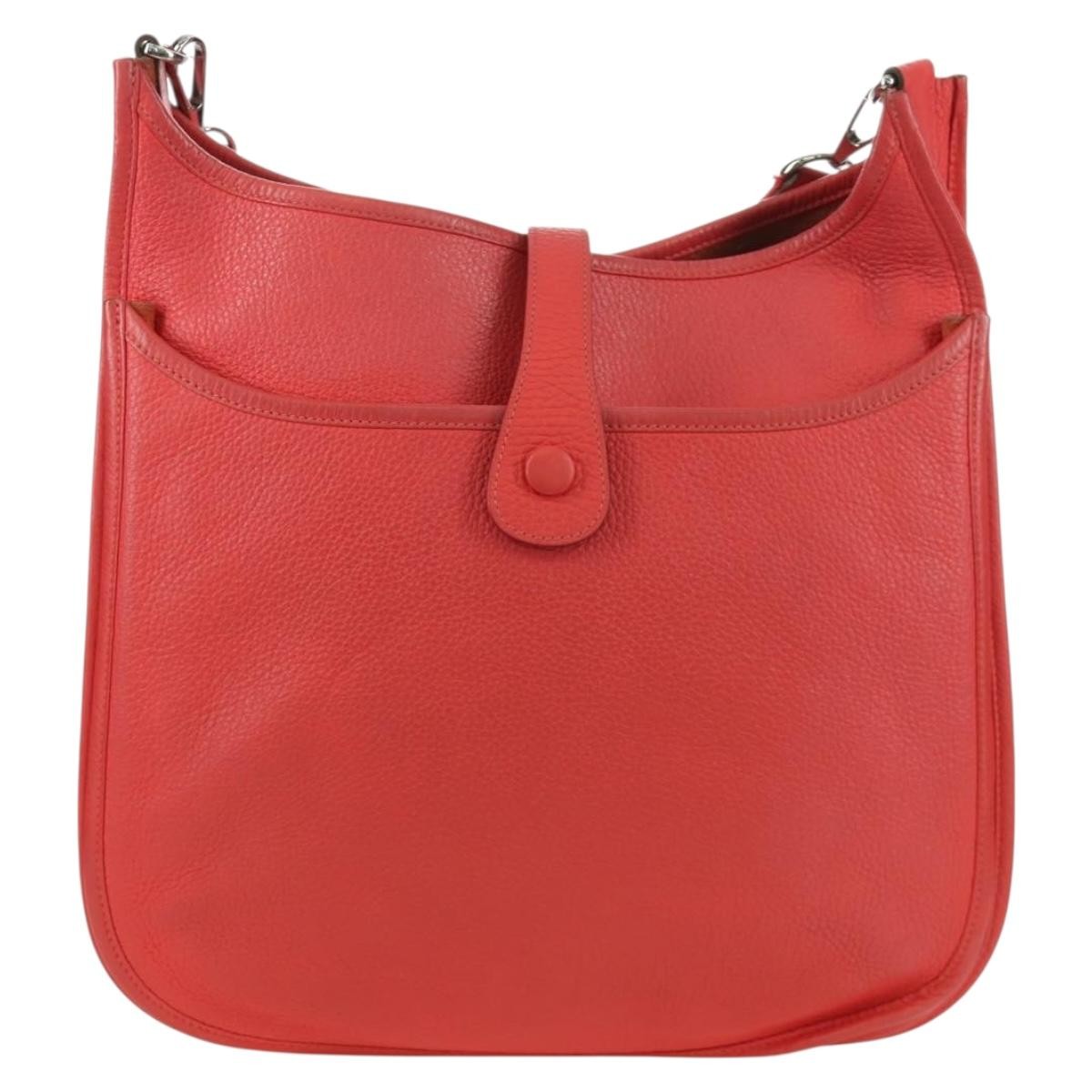 Hermes Evelyne Bag Gen Iii Clemence Pink Leather Shoulder Bag Bag (Pre-Owned)