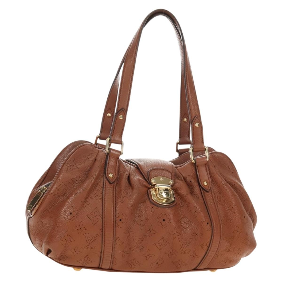 Louis Vuitton Lunar Handbag Mahina Leather Brown Leather Shoulder Bag Bag (Pre-Owned)