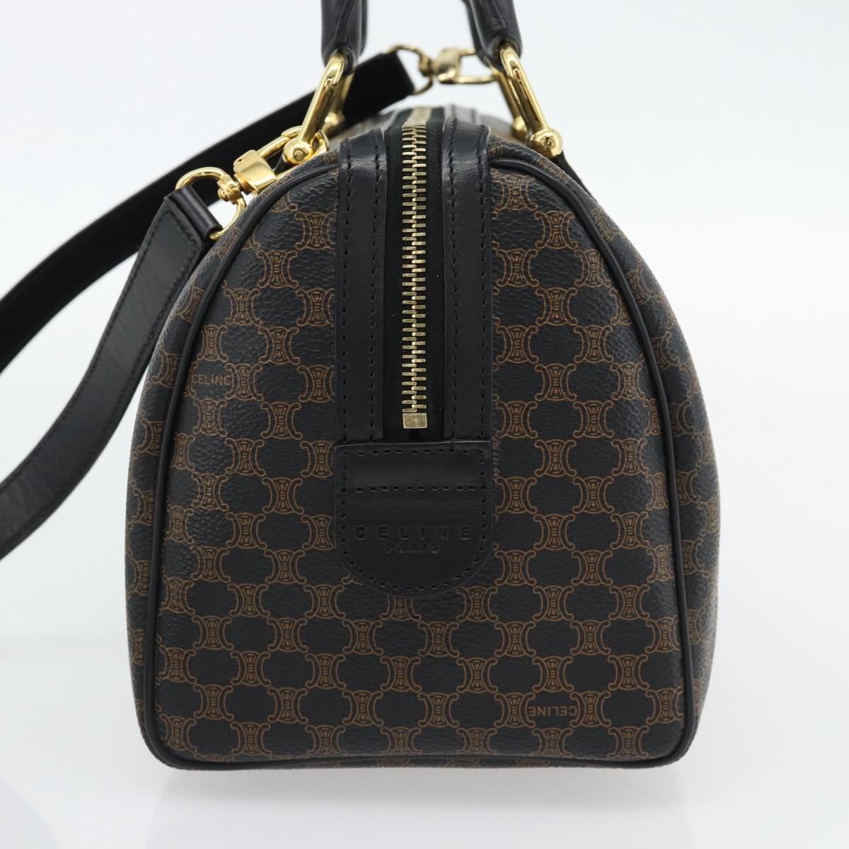 Celine Macadam Handbag Macadam With Leather Black Canvas Handbag (Pre-Owned)