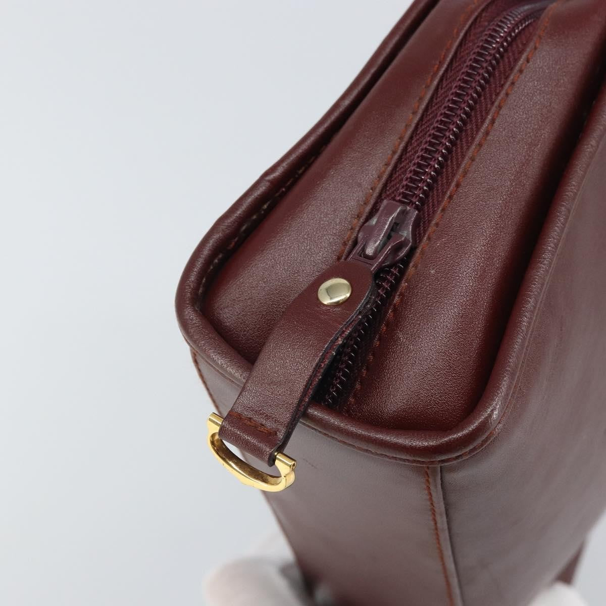Cartier Must De Cartier Clutch Bag Leather Burgundy Leather Clutche & Pouche Bag (Pre-Owned)