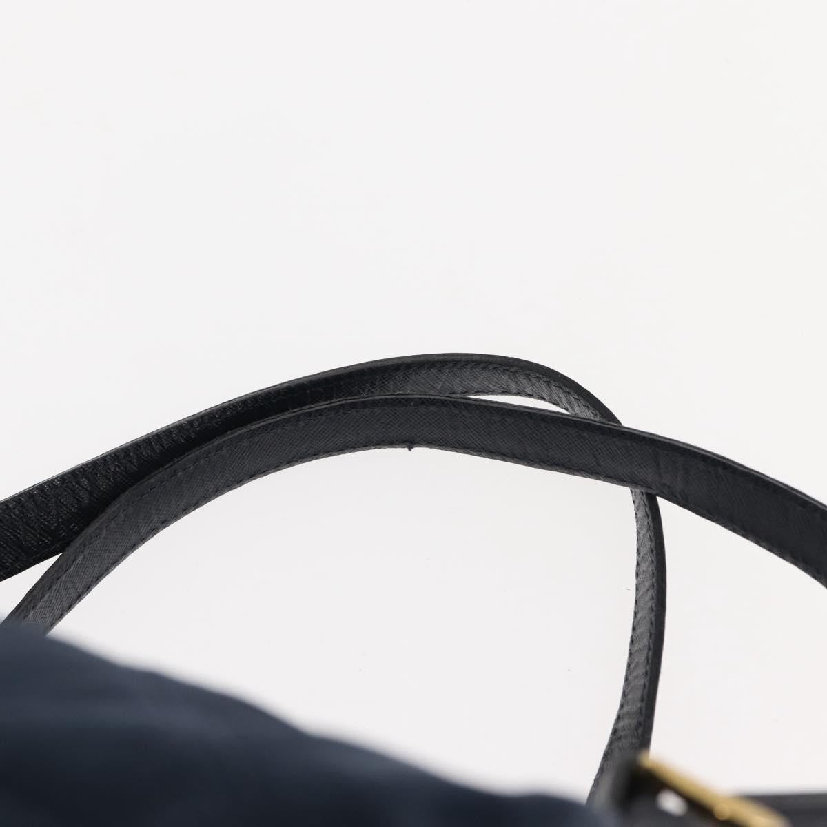 Prada Buckle Backpack Quilted Tessuto Navy Nylon Backpack Bag (Pre-Owned)