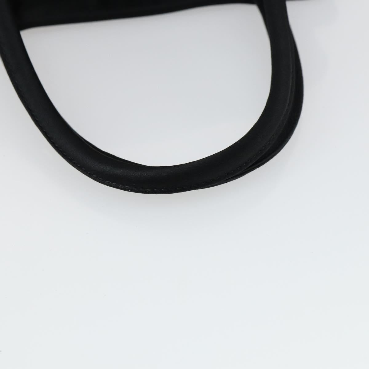 Bottega Veneta Intrecciato Handbag Satin Black Satin Handbag (Pre-Owned)