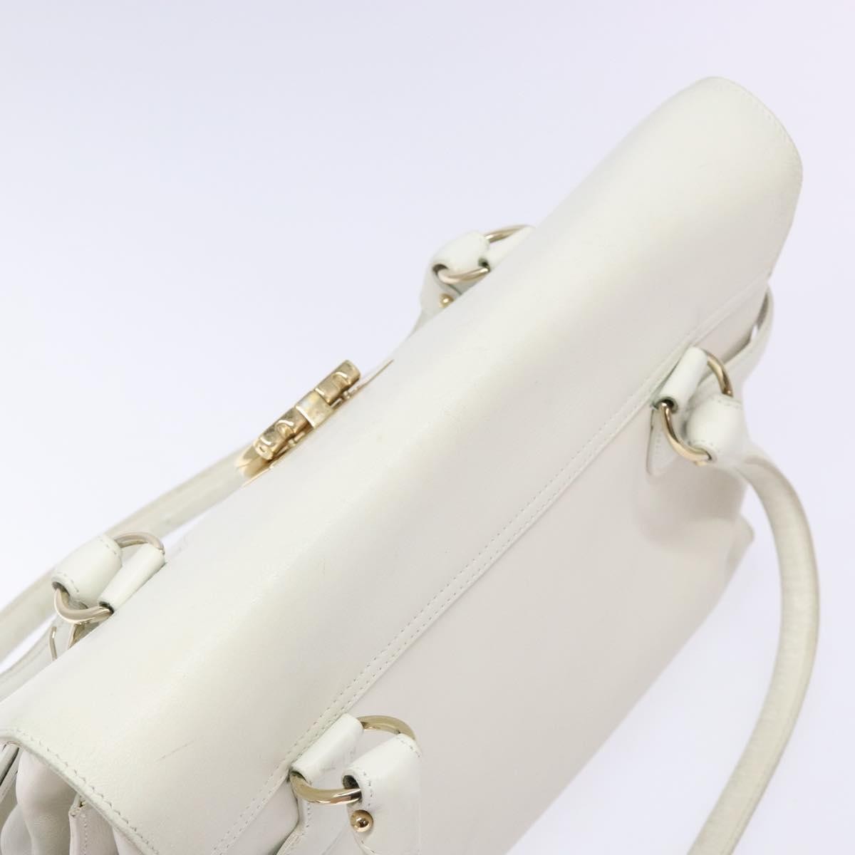 Salvatore Ferragamo Virna Satchel Leather White Leather Handbag (Pre-Owned)