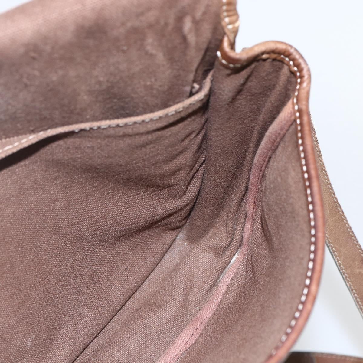 Loewe Anagram Shoulder Bag Leather Beige Leather Shoulder Bag Bag (Pre-Owned)