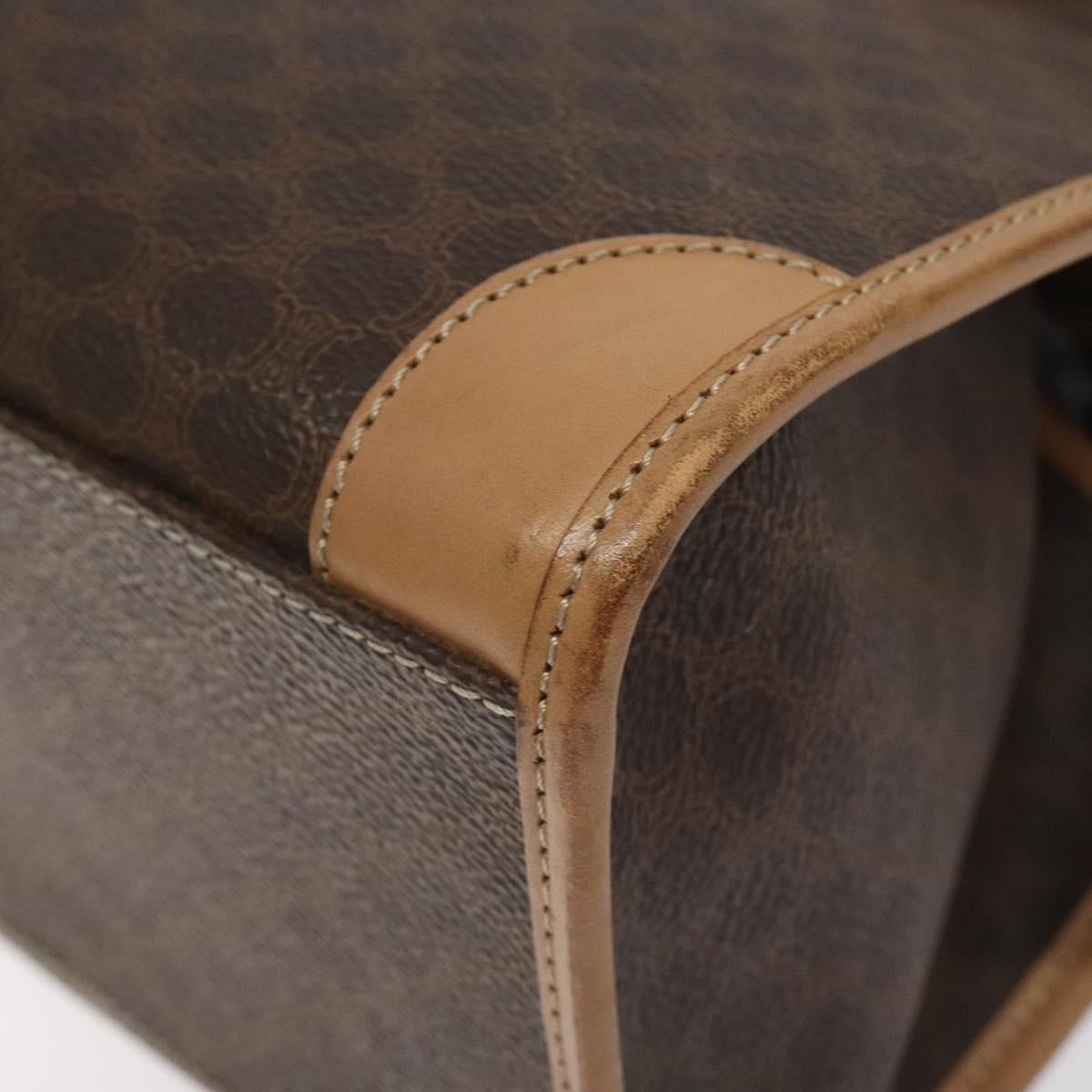 Celine Vintage Macadam Handbag Canvas And Leather Brown Canvas Handbag (Pre-Owned)