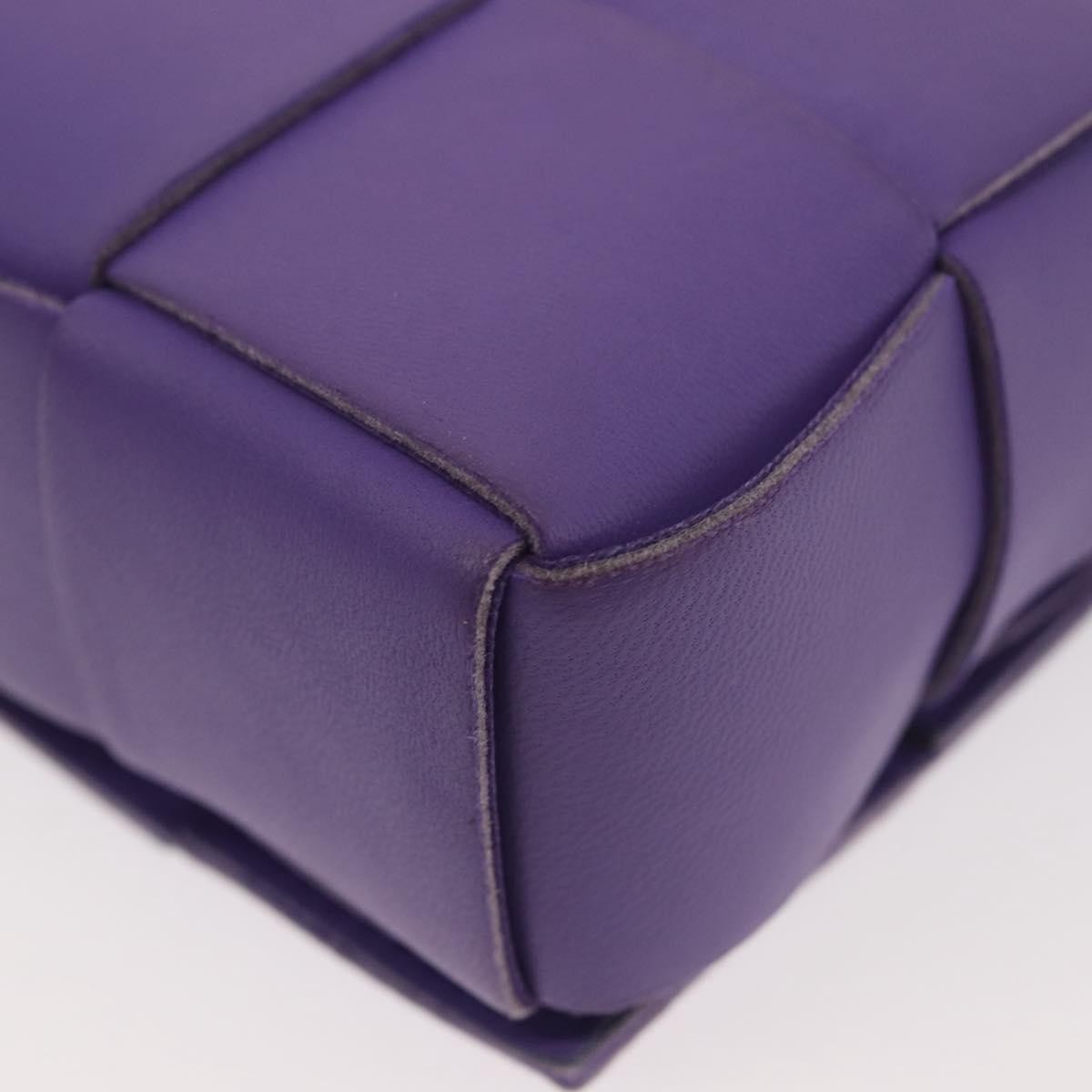 Bottega Veneta Cassette Crossbody Bag Padded Maxi Intrecciato Leather Purple Leather Bag (Pre-Owned)