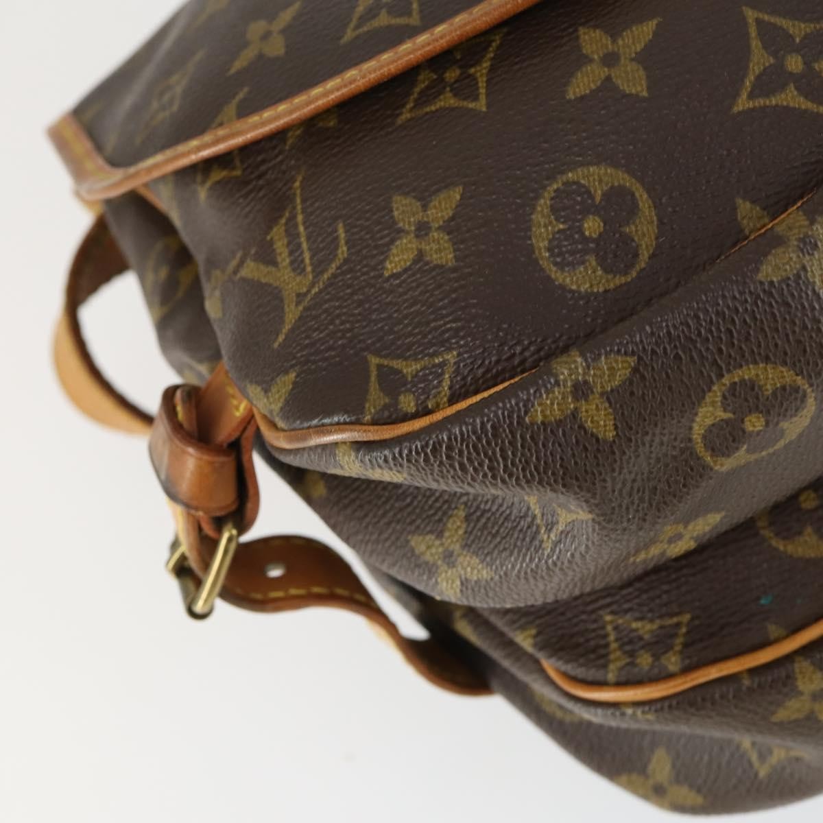 Louis Vuitton Saumur Handbag Monogram Canvas Brown Canvas Shoulder Bag Bag (Pre-Owned)