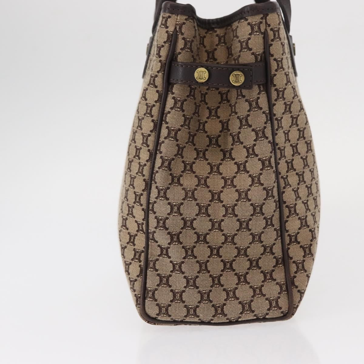 Celine Vintage Macadam Handbag Canvas Beige Canvas Handbag (Pre-Owned)