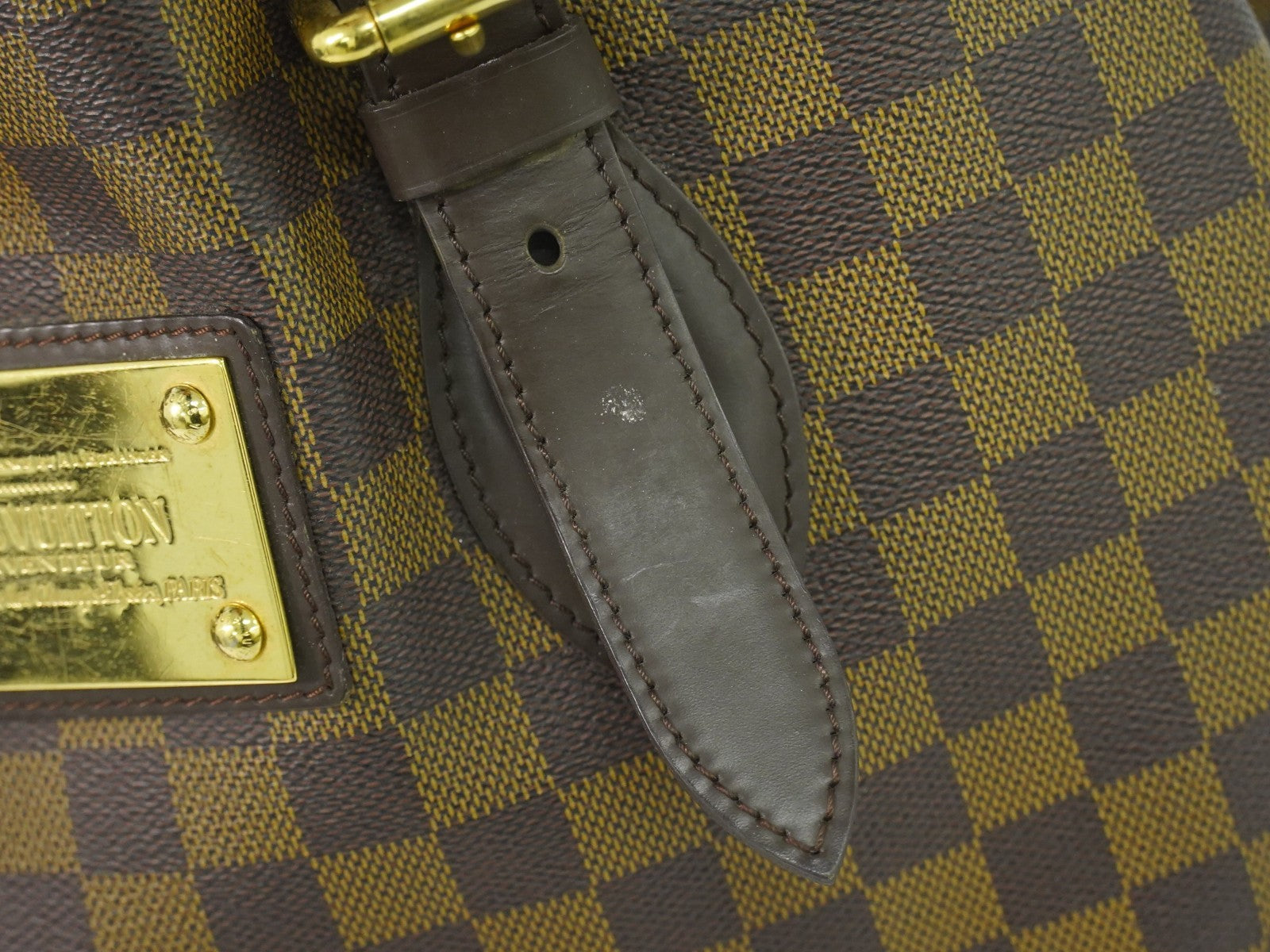 Louis Vuitton Hampstead Handbag Damier Brown Canvas Shoulder Bag Bag (Pre-Owned)