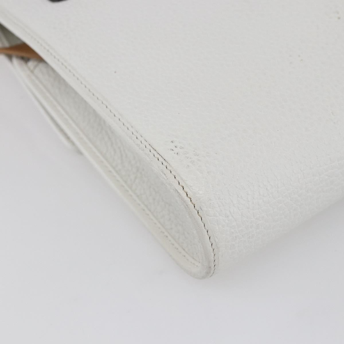Christian Dior Vintage Cd Logo Shoulder Bag Leather White Leather Shoulder Bag Bag (Pre-Owned)