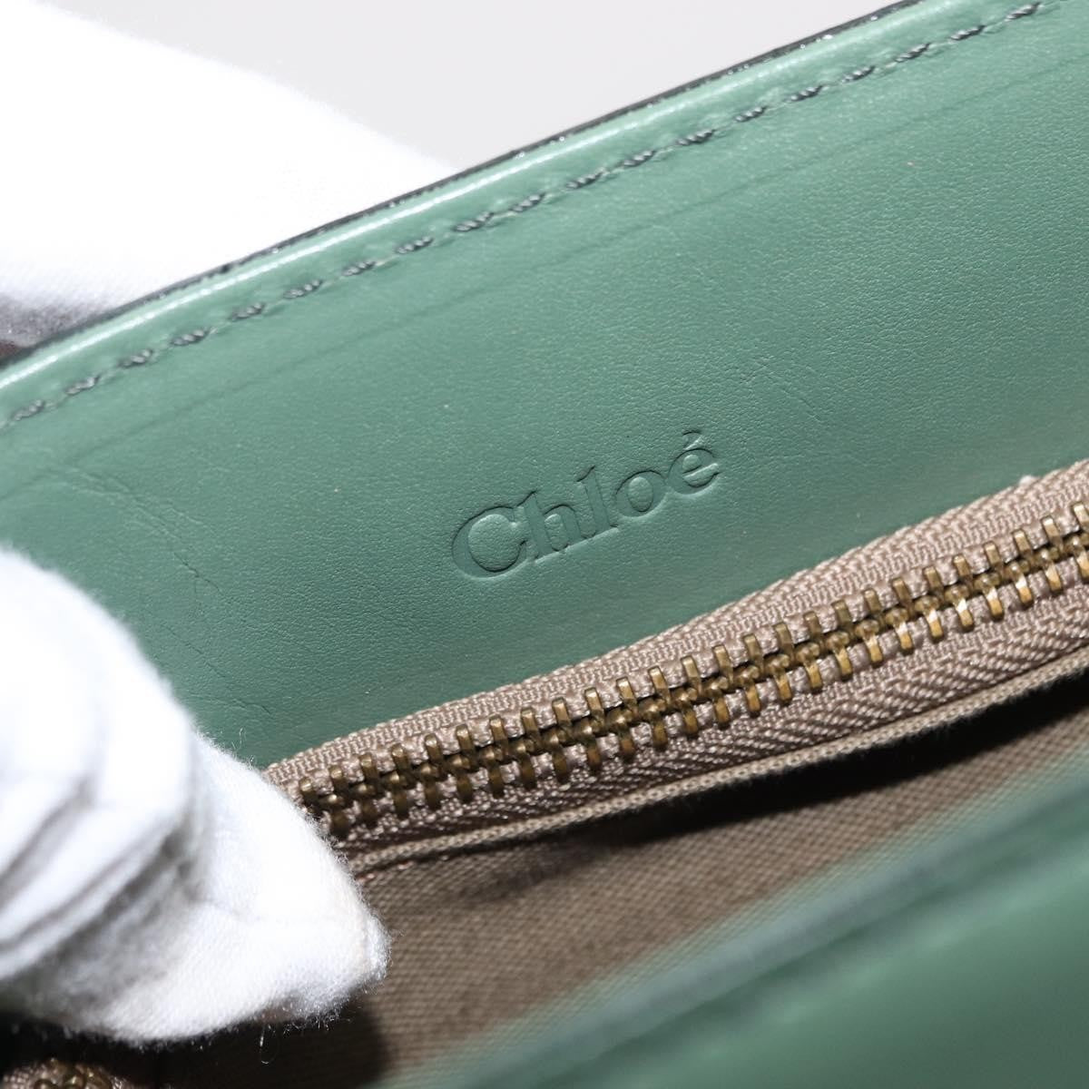 Chloe Vintage Flap Shoulder Bag Leather Green Leather Shoulder Bag Bag (Pre-Owned)