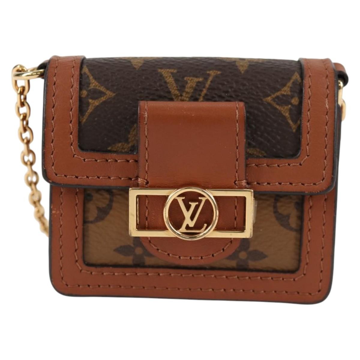 Louis Vuitton Dauphine Chain Wallet Reverse Monogram Canvas Brown Canvas Bag (Pre-Owned)