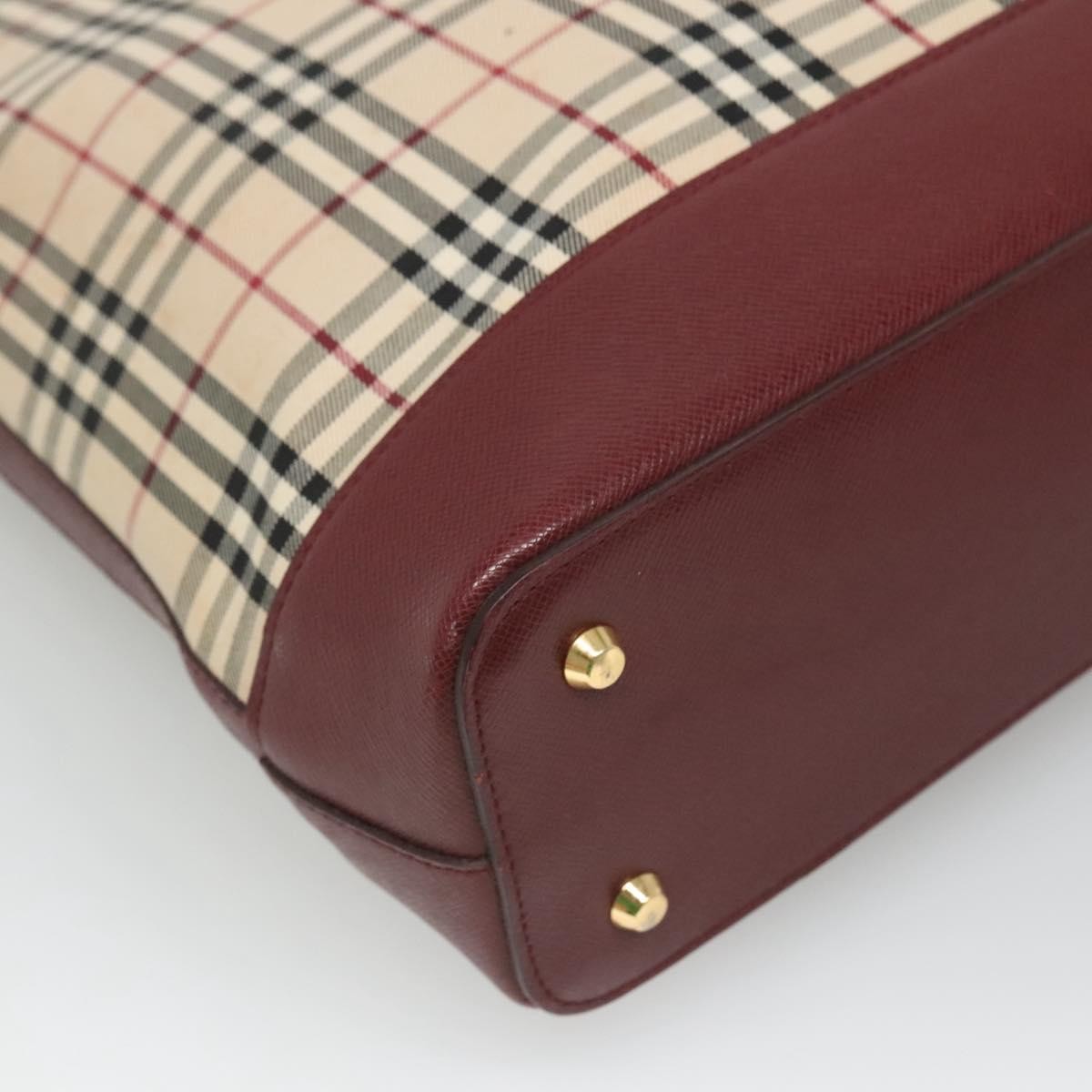 Burberry Nova Check Tote Canvas And Leather Beige Canvas Tote Bag Bag (Pre-Owned)