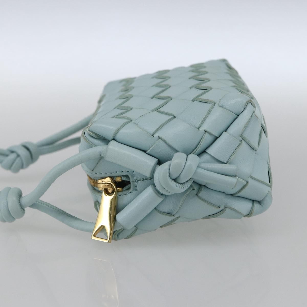 Bottega Veneta Loop Crossbody Bag Intrecciato Nappa Blue Leather Shoulder Bag Bag (Pre-Owned)