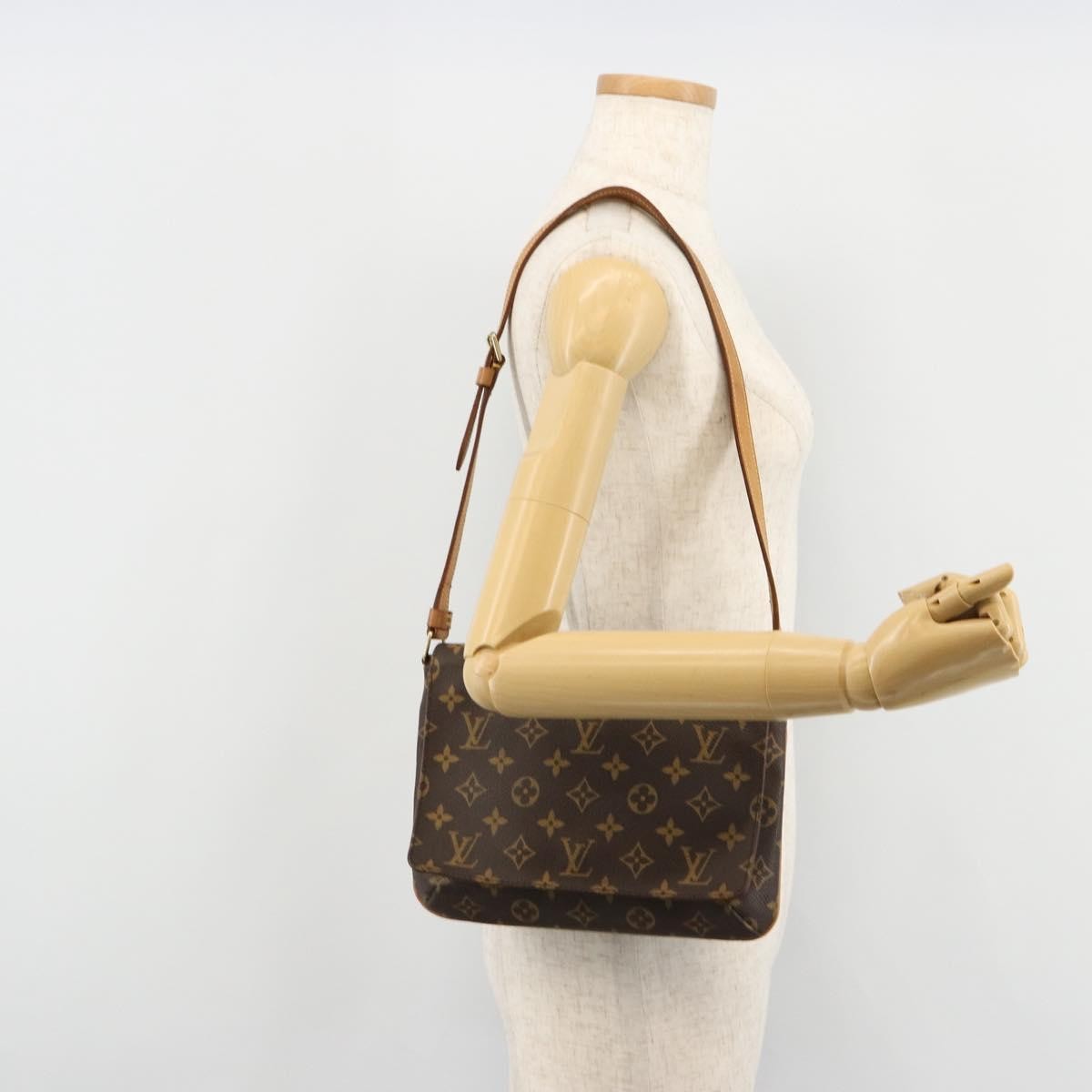 Louis Vuitton Musette Tango Handbag Monogram Canvas Brown Canvas Shoulder Bag Bag (Pre-Owned)