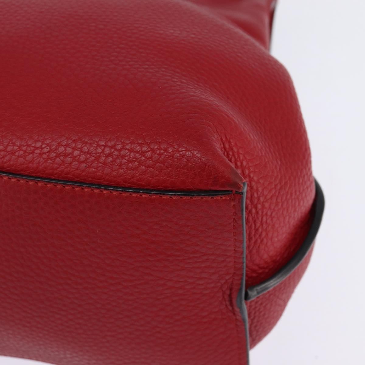 Gucci Bamboo Daily Top Handle Bag Leather Red Leather Bag (Pre-Owned)