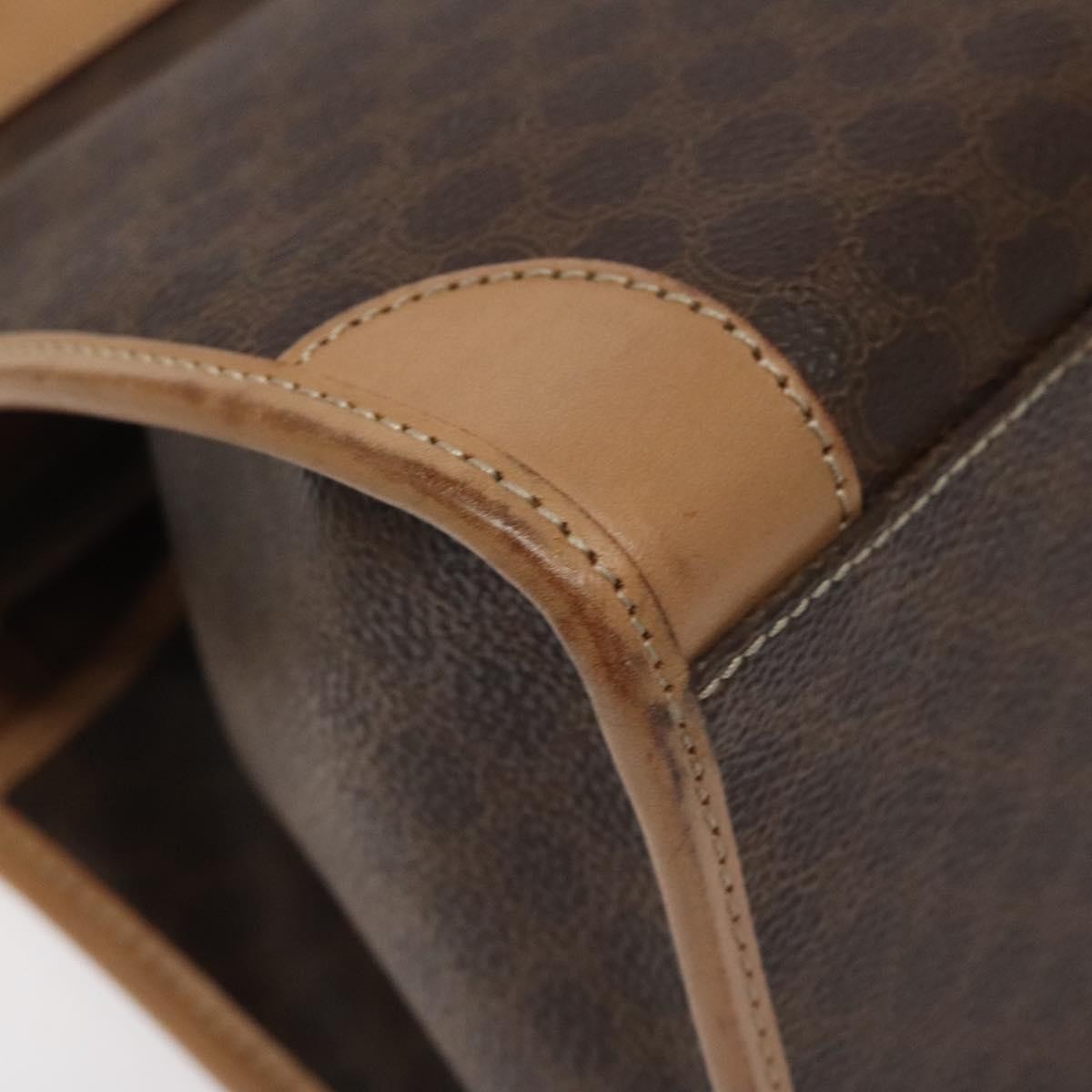 Celine Vintage Macadam Handbag Canvas And Leather Brown Canvas Handbag (Pre-Owned)
