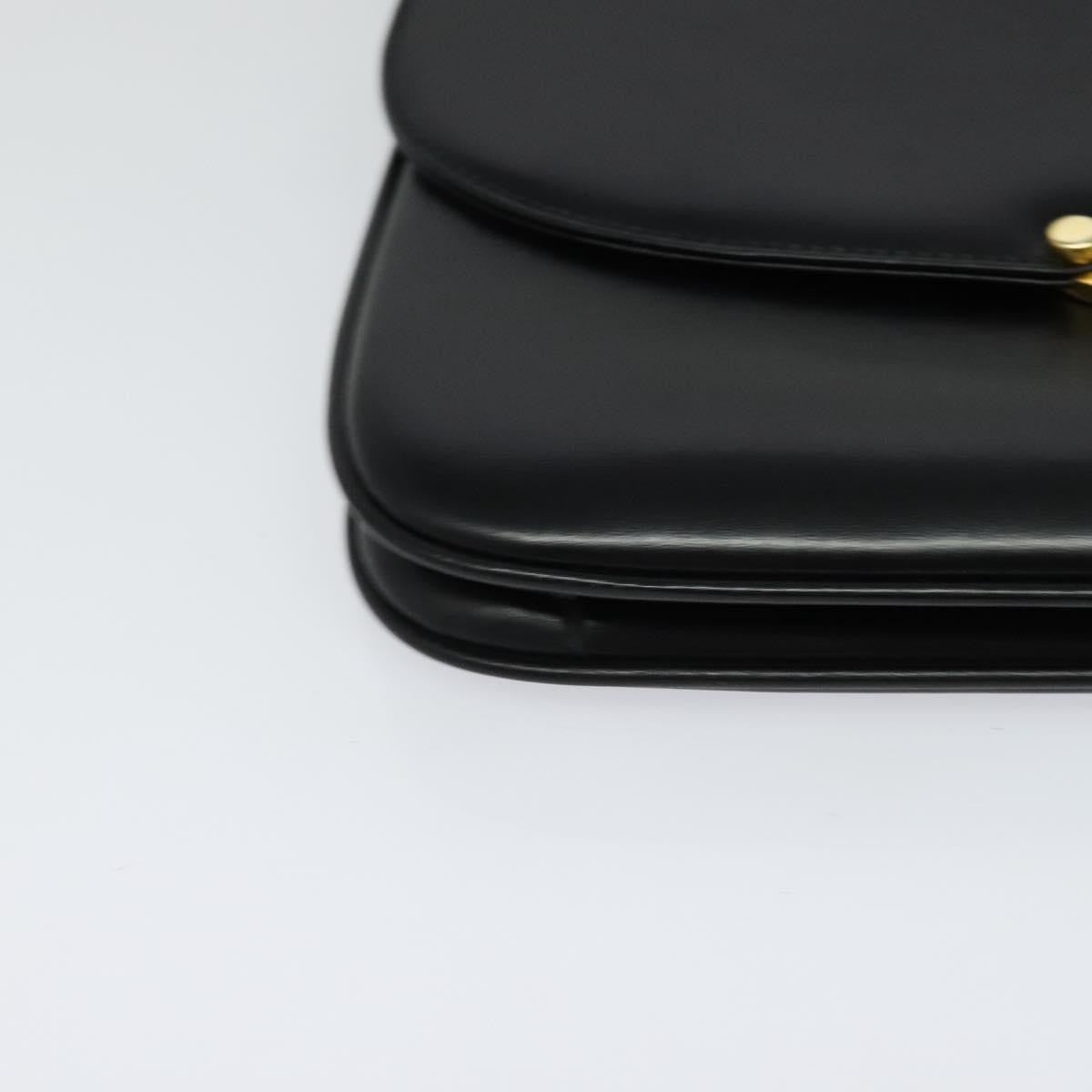 Bally Vintage Shoulder Bag Leather Black Leather Shoulder Bag Bag (Pre-Owned)