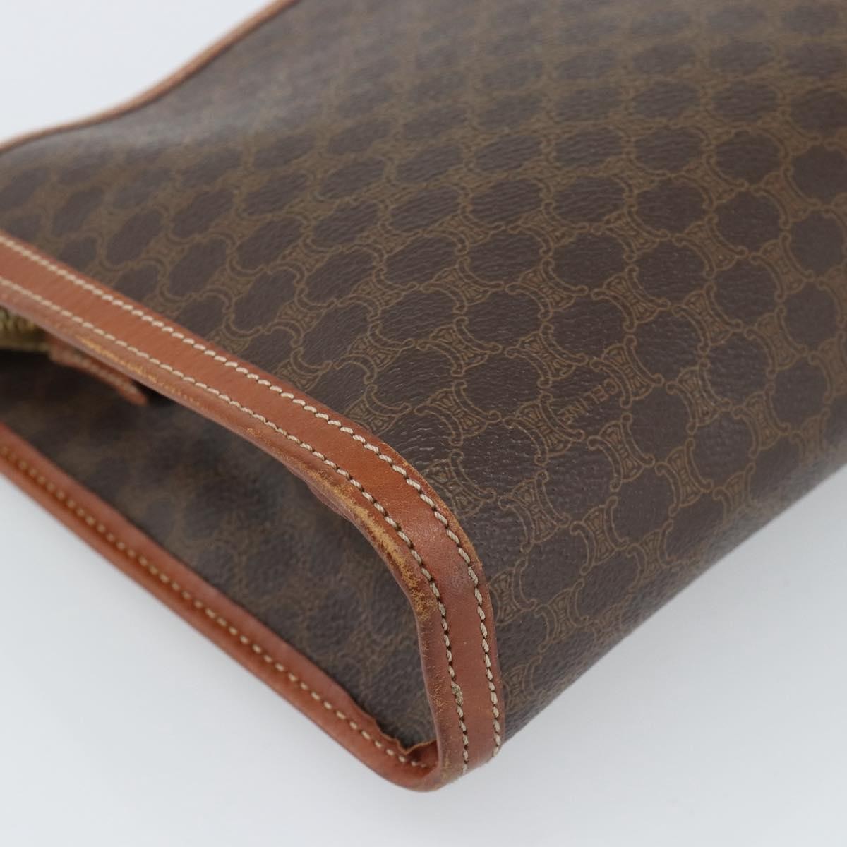 Celine Macadam Pochette Canvas Brown Canvas Clutche & Pouche Bag (Pre-Owned)