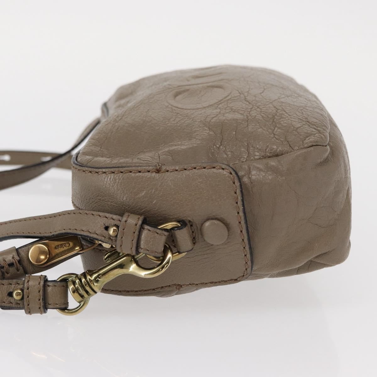 Chloe Vintage Shoulder Bag Leather Gray Leather Shoulder Bag Bag (Pre-Owned)