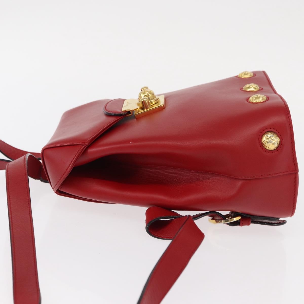 Salvatore Ferragamo Vintage Backpack Leather Red Leather Backpack Bag (Pre-Owned)