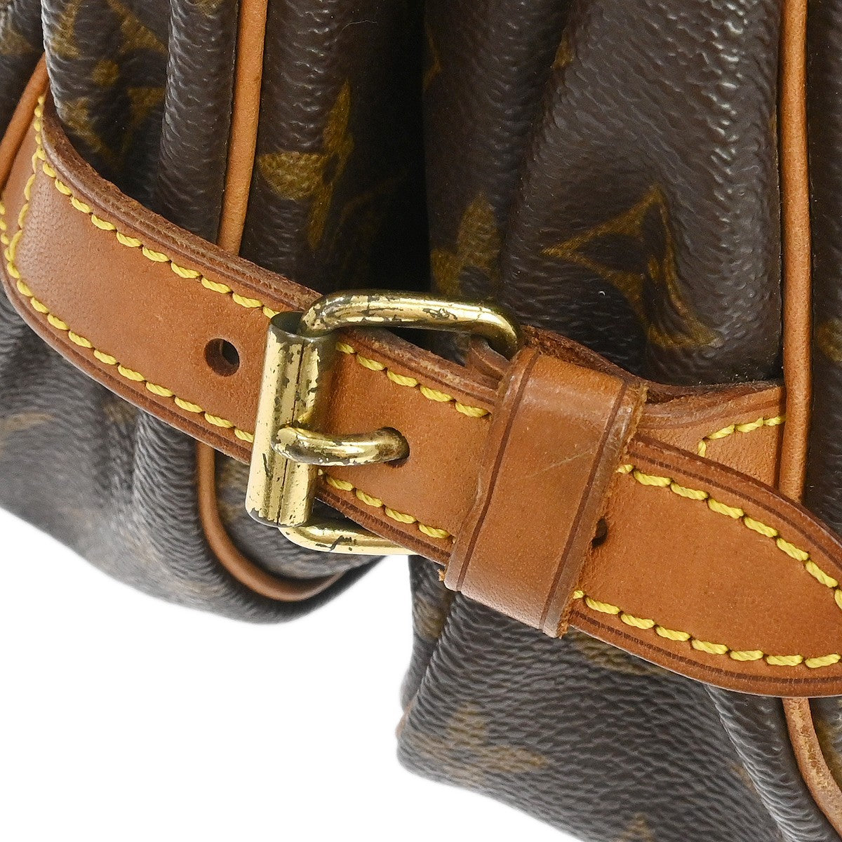 Louis Vuitton Saumur Handbag Monogram Canvas Brown Canvas Shoulder Bag Bag (Pre-Owned)