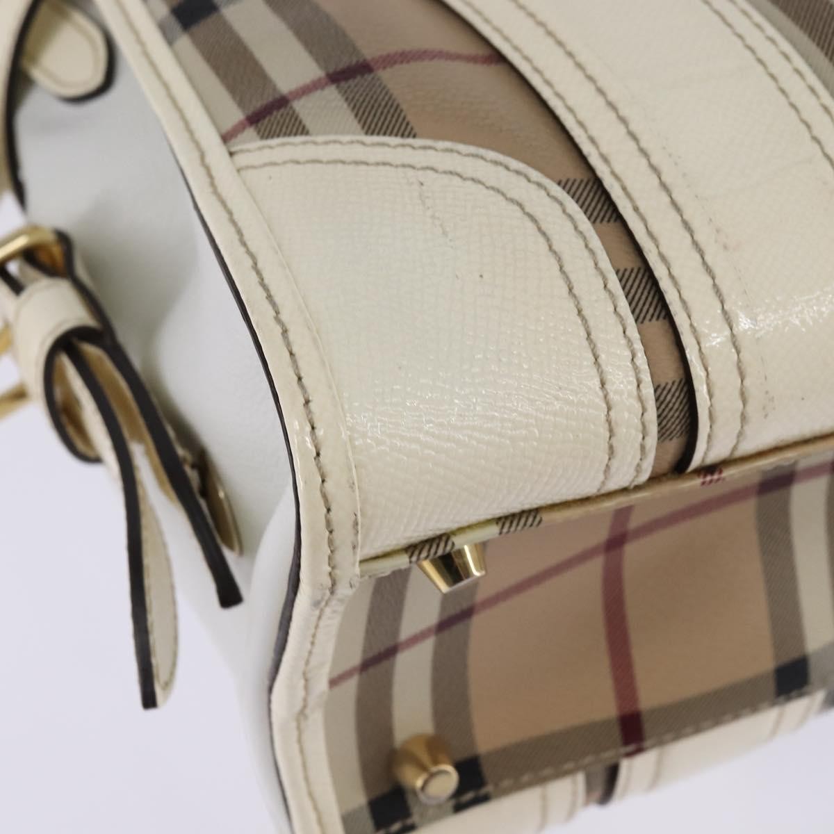 Burberry Minford Satchel Haymarket Coated Canvas Beige Canvas Tote Bag Bag (Pre-Owned)
