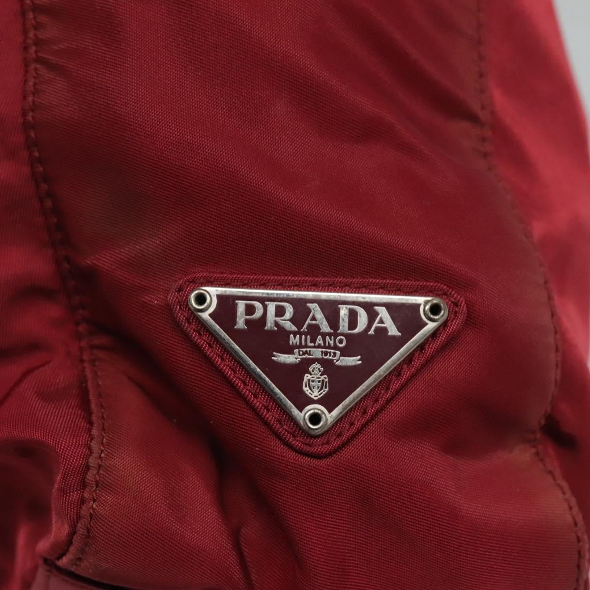 Prada Vintage Zip Tote Tessuto Red Nylon Tote Bag Bag (Pre-Owned)