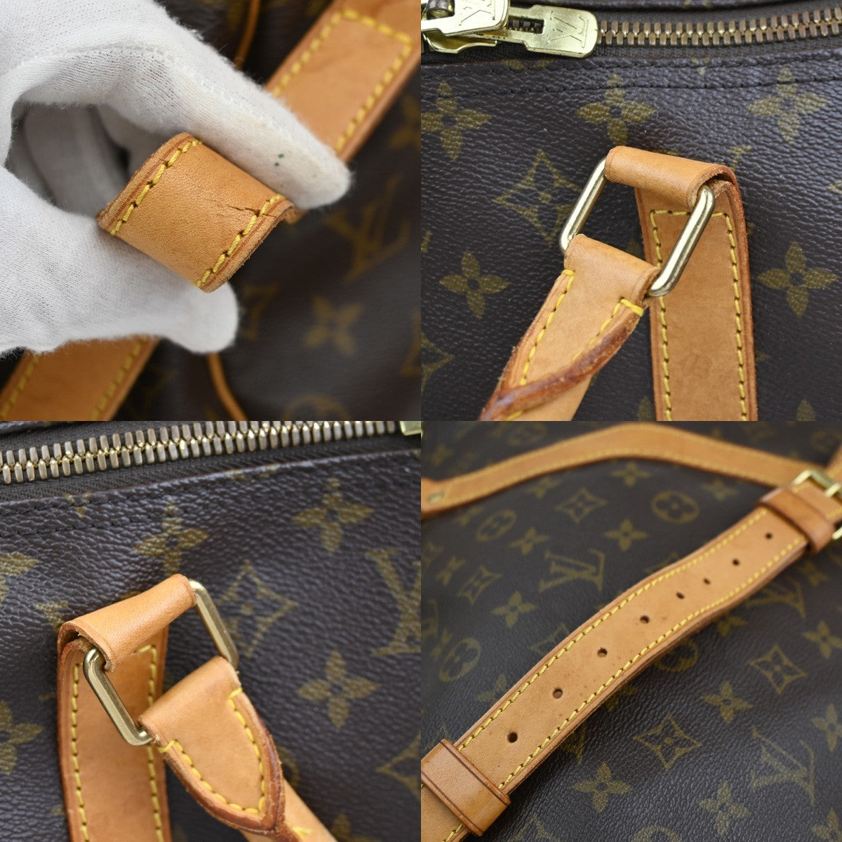 Louis Vuitton Keepall Bandouliere Bag Monogram Canvas Brown Canvas Travel Bag Bag (Pre-Owned)
