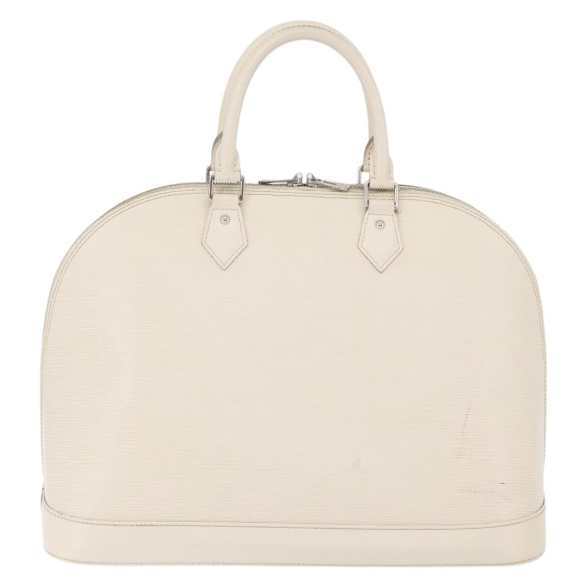 Louis Vuitton Alma Handbag Epi Leather White Leather Handbag (Pre-Owned)