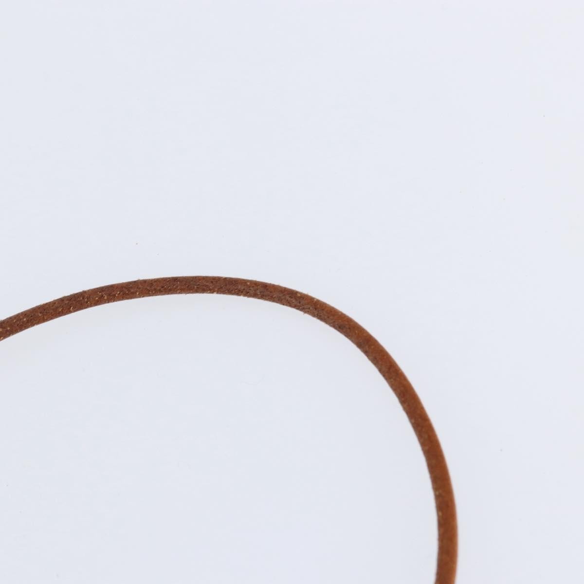 Hermes Annee Mediterranee Cadena Charm Necklace Metal And Leather Brown Leather Necklace Jewelry (Pre-Owned)
