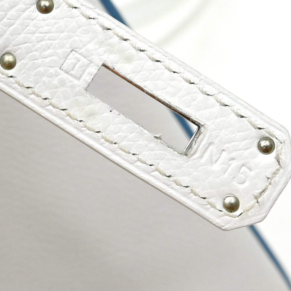 Hermes Kelly Handbag White Epsom With Palladium Hardware White Leather Handbag (Pre-Owned)
