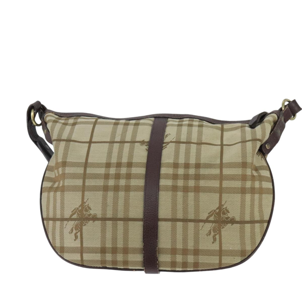Burberry Nova Check Shoulder Bag Canvas And Leather Beige Canvas Shoulder Bag Bag (Pre-Owned)