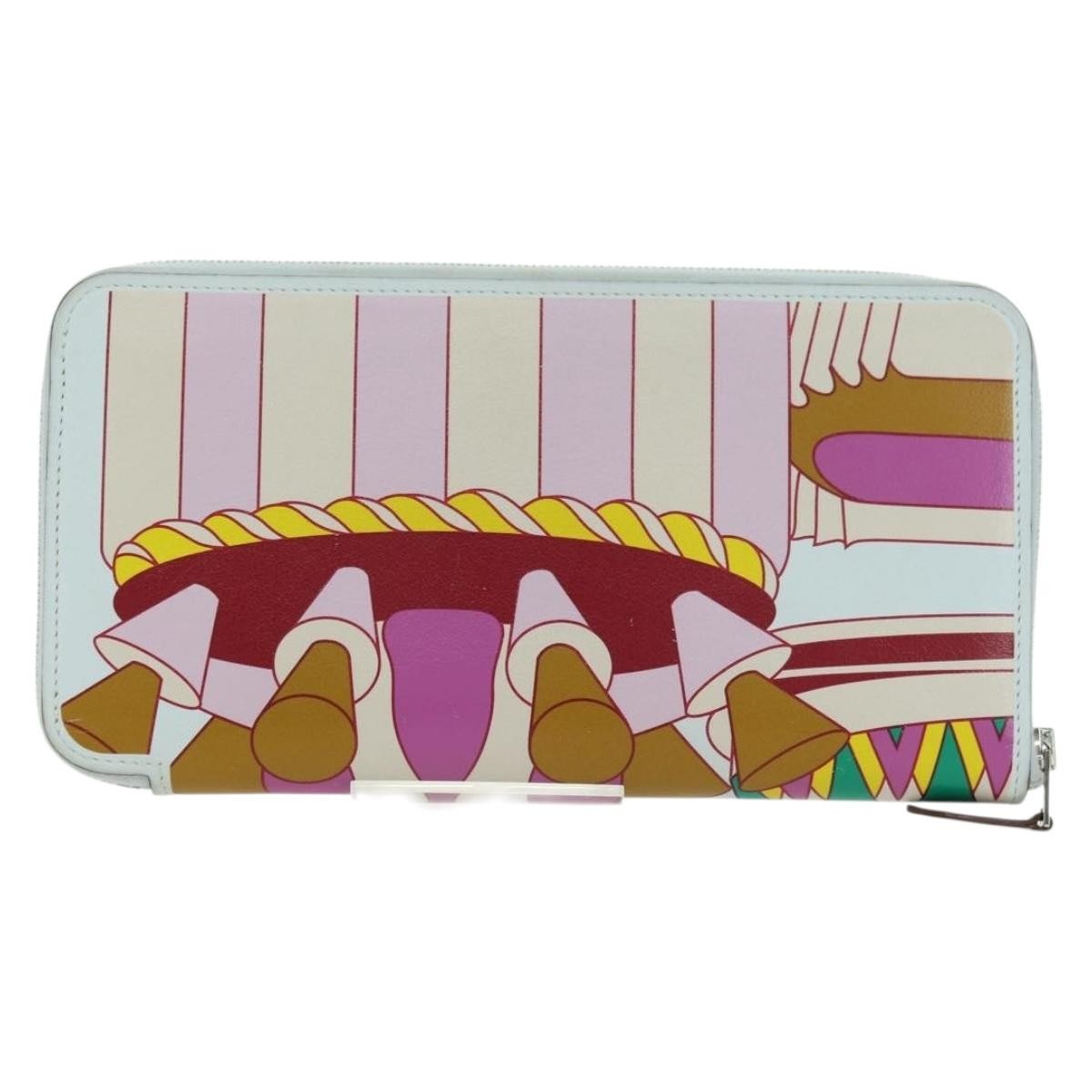 Hermes Azap Zip Around Wallet Printed Leather Multicolour Leather Wallets Accessory (Pre-Owned)