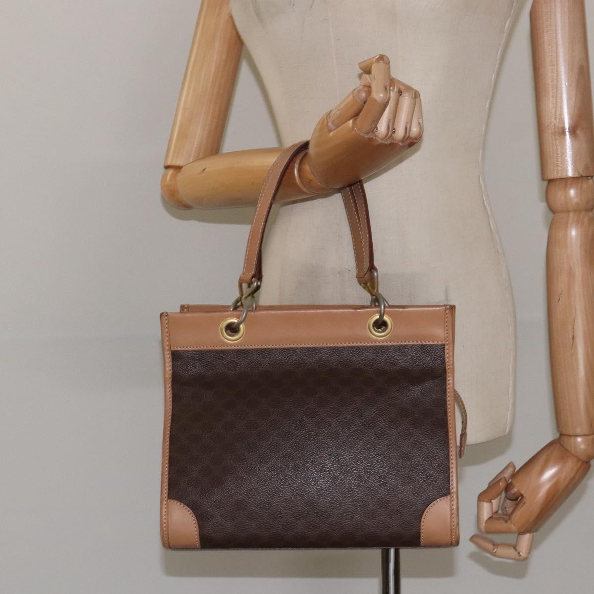 Celine Vintage Macadam Handbag Canvas And Leather Brown Canvas Handbag (Pre-Owned)