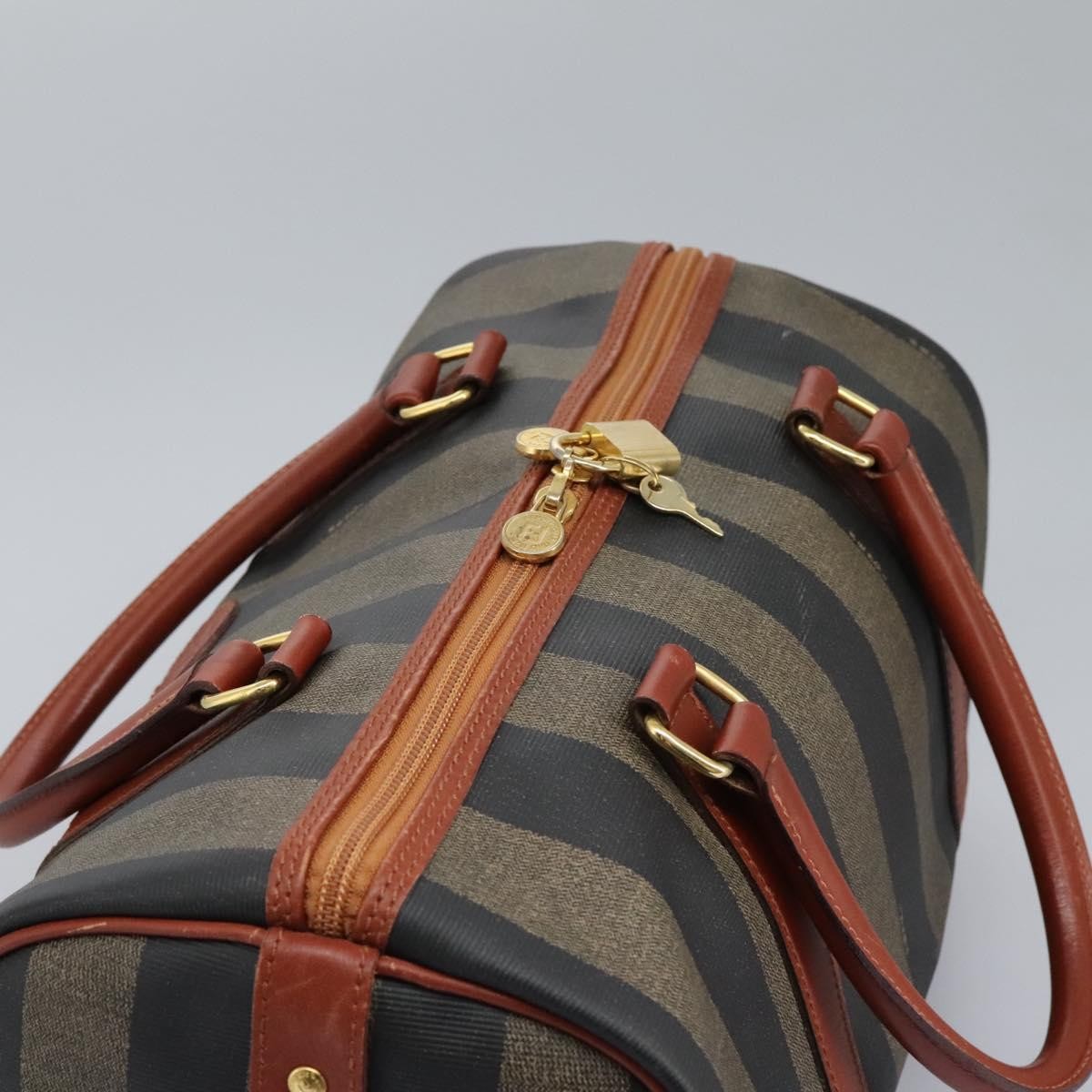 Fendi Vintage Pequin Convertible Boston Bag Coated Canvas Multicolour Canvas Travel Bag Bag (Pre-Owned)