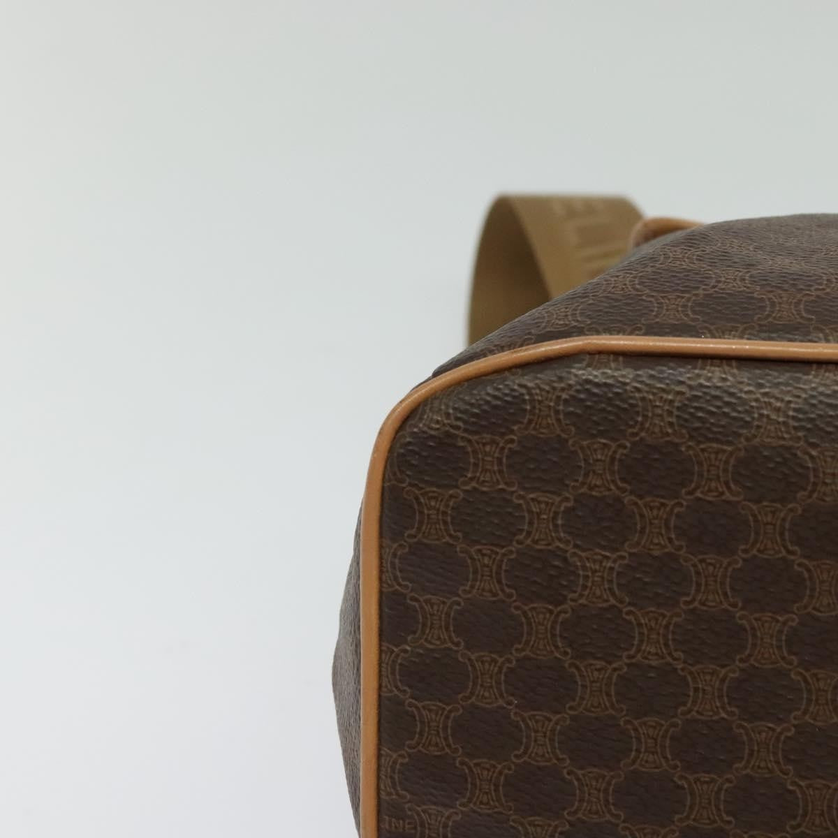 Celine Vintage Macadam Backpack Canvas And Leather Brown Canvas Backpack Bag (Pre-Owned)