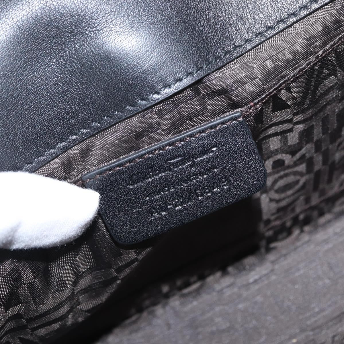 Salvatore Ferragamo Gancini Chain Shoulder Bag Patent Leather Black Patent_Leather Shoulder Bag Bag (Pre-Owned)