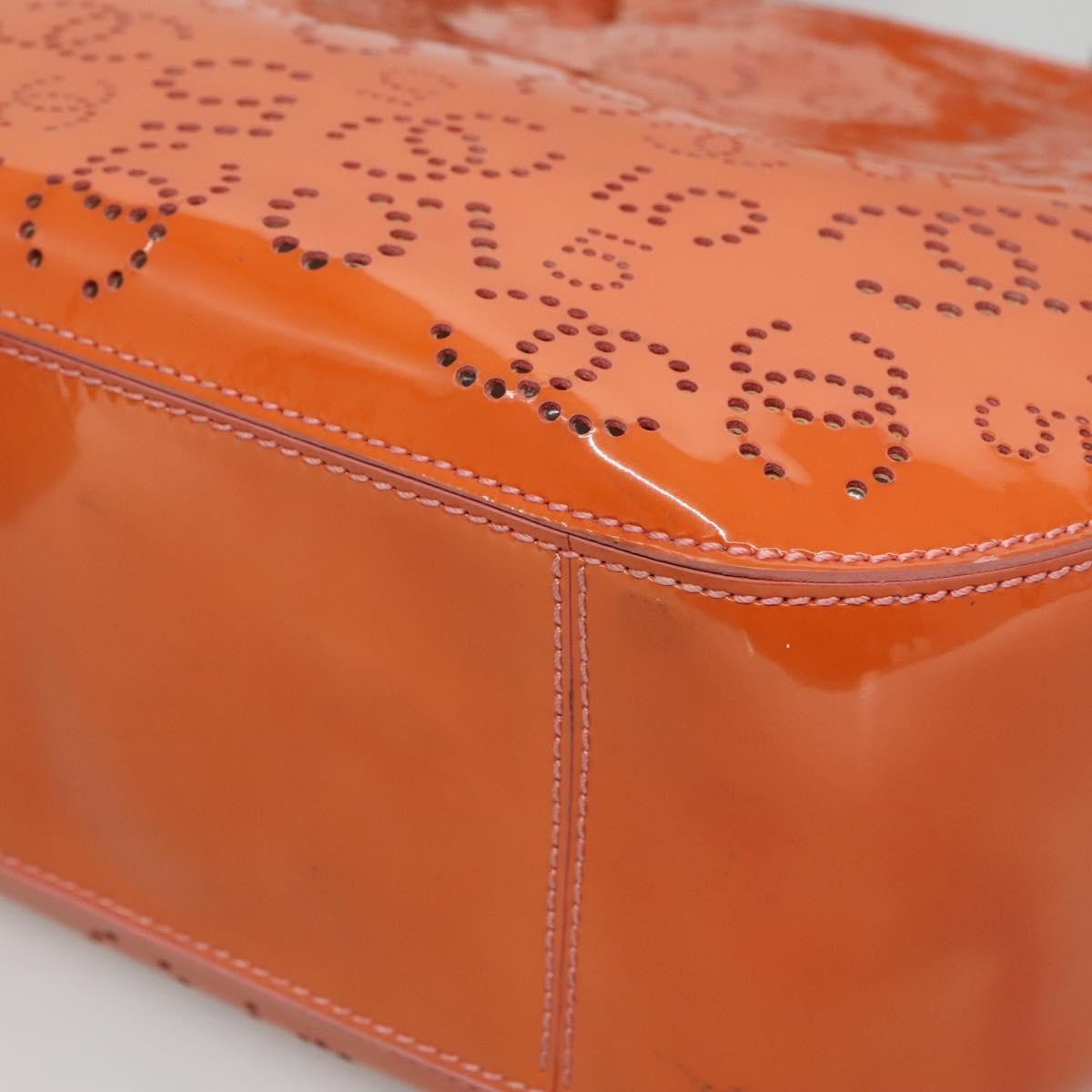 Chanel Cc No.5 Shopping Tote Perforated Patent Orange Patent_Leather Tote Bag Bag (Pre-Owned)