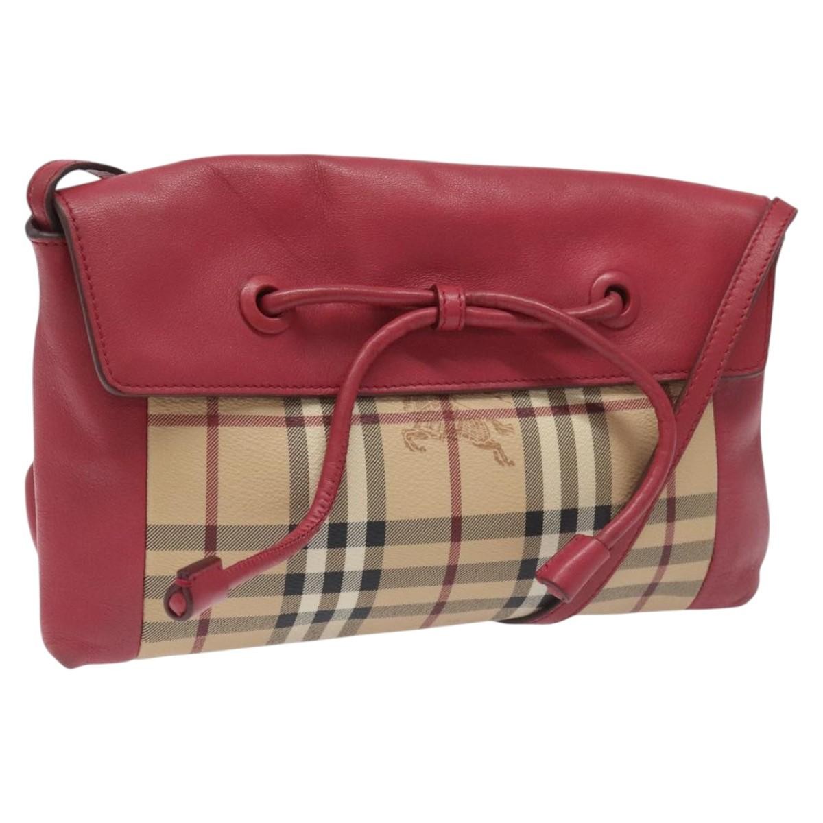 Burberry Nova Check Shoulder Bag Canvas And Leather Beige Pvc Shoulder Bag Bag (Pre-Owned)