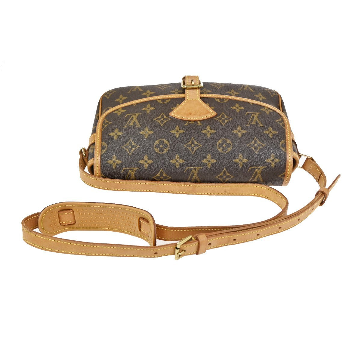 Louis Vuitton Sologne Handbag Monogram Canvas Brown Leather Shoulder Bag Bag (Pre-Owned)