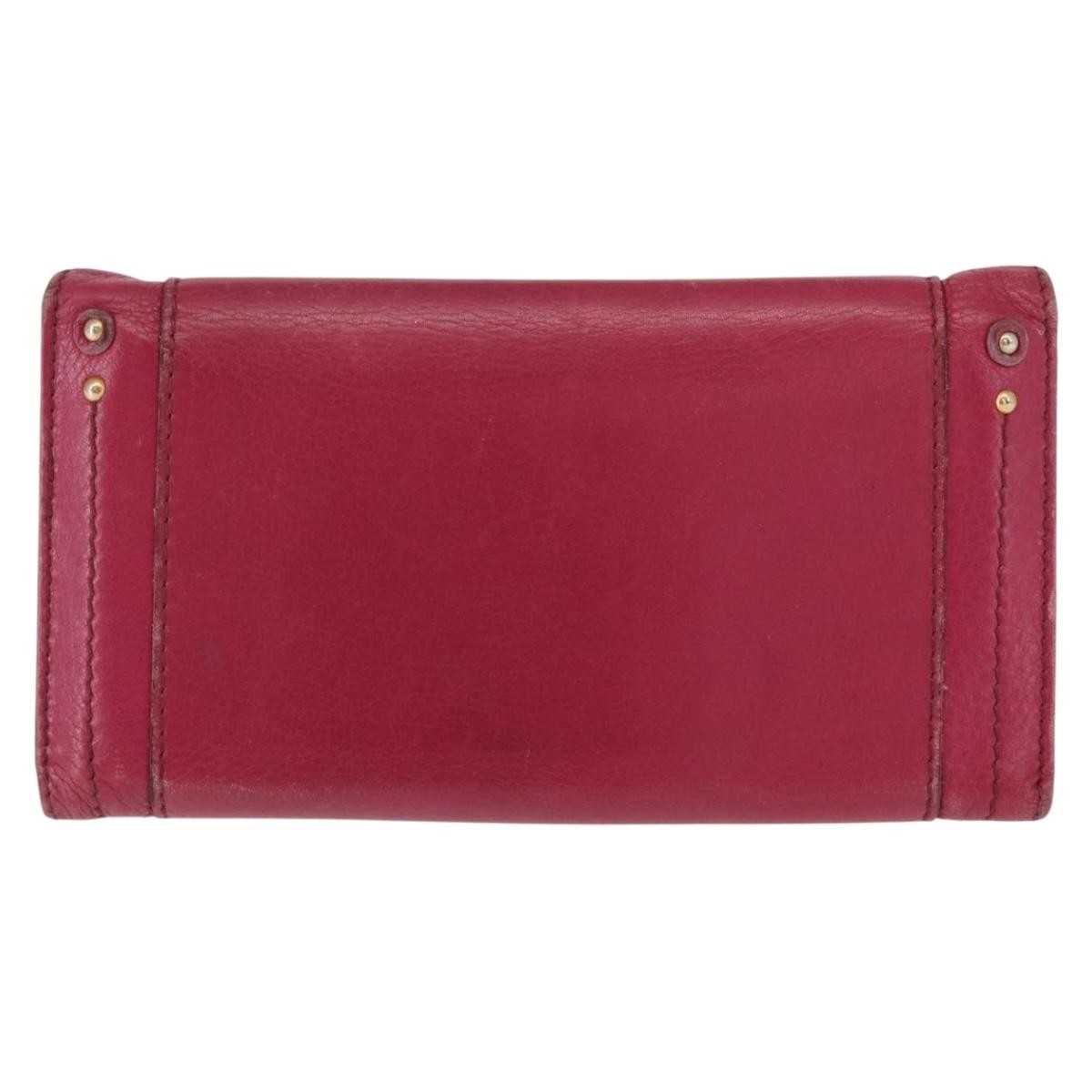 Chloe Paddington Wallet Leather Pink Leather Wallets Accessory (Pre-Owned)