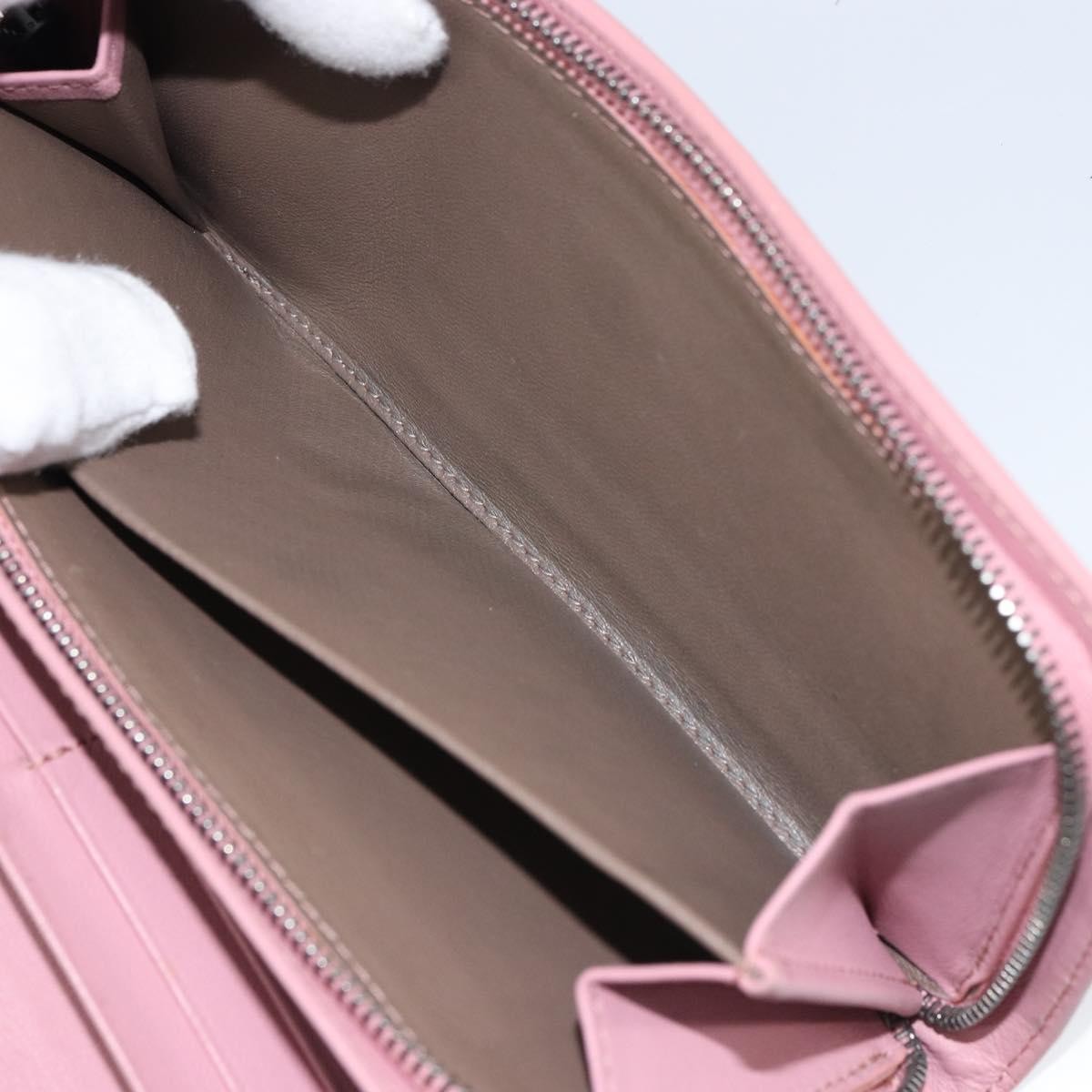 Bottega Veneta Intrecciato Long Zip  Wallet Leather Pink Leather Wallets Accessory (Pre-Owned)