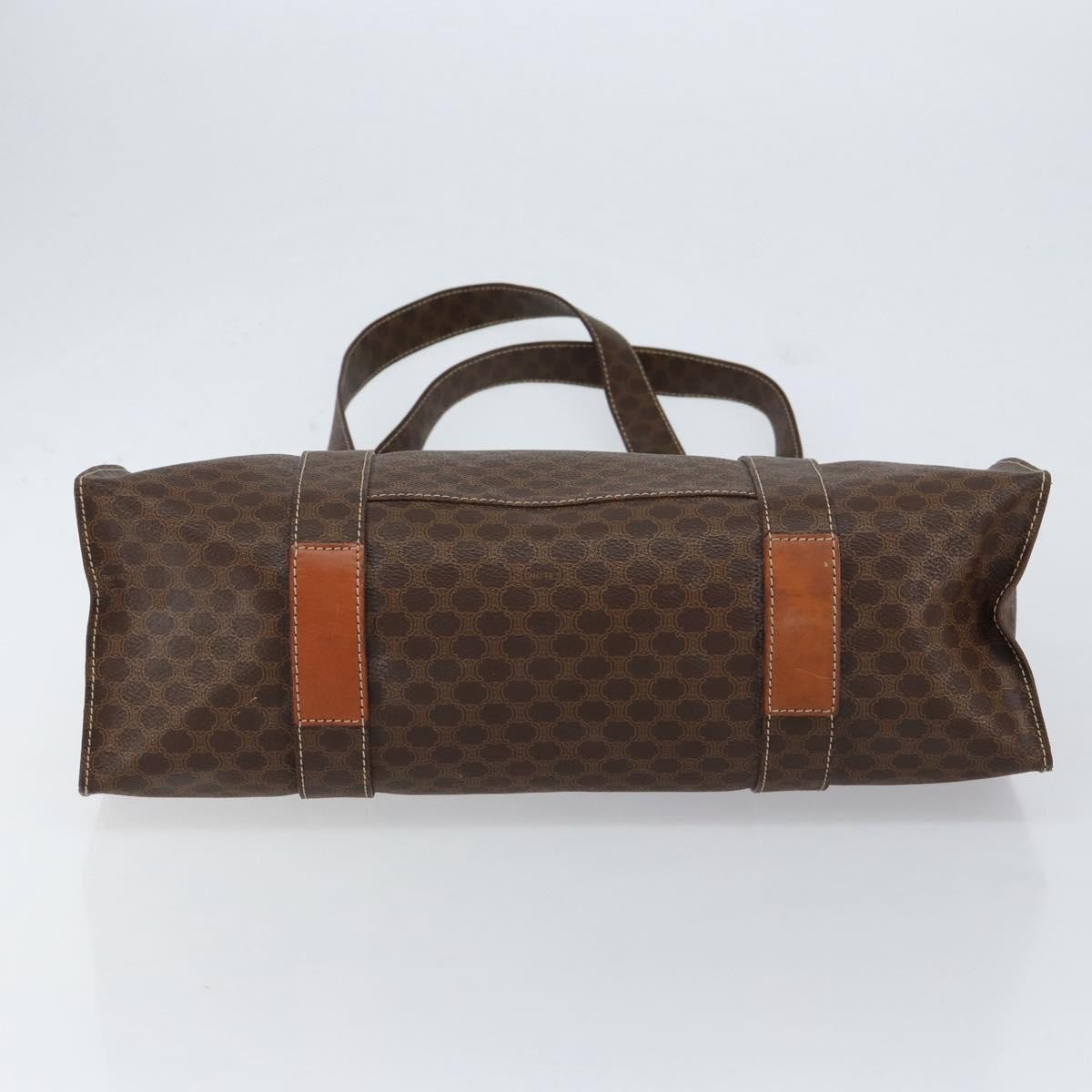 Celine Vintage Macadam Tote Bag Canvas Brown Canvas Tote Bag Bag (Pre-Owned)