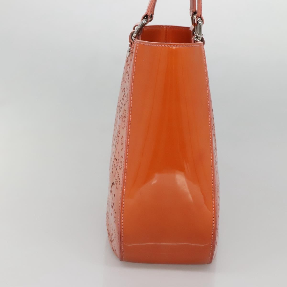 Chanel Cc No.5 Shopping Tote Perforated Patent Orange Patent_Leather Tote Bag Bag (Pre-Owned)