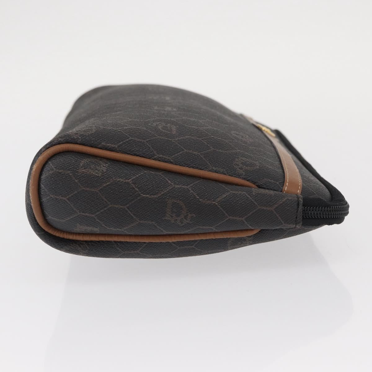 Christian Dior Vintage Honeycomb Zip Pouch Coated Canvas Black Pvc Clutche & Pouche Bag (Pre-Owned)
