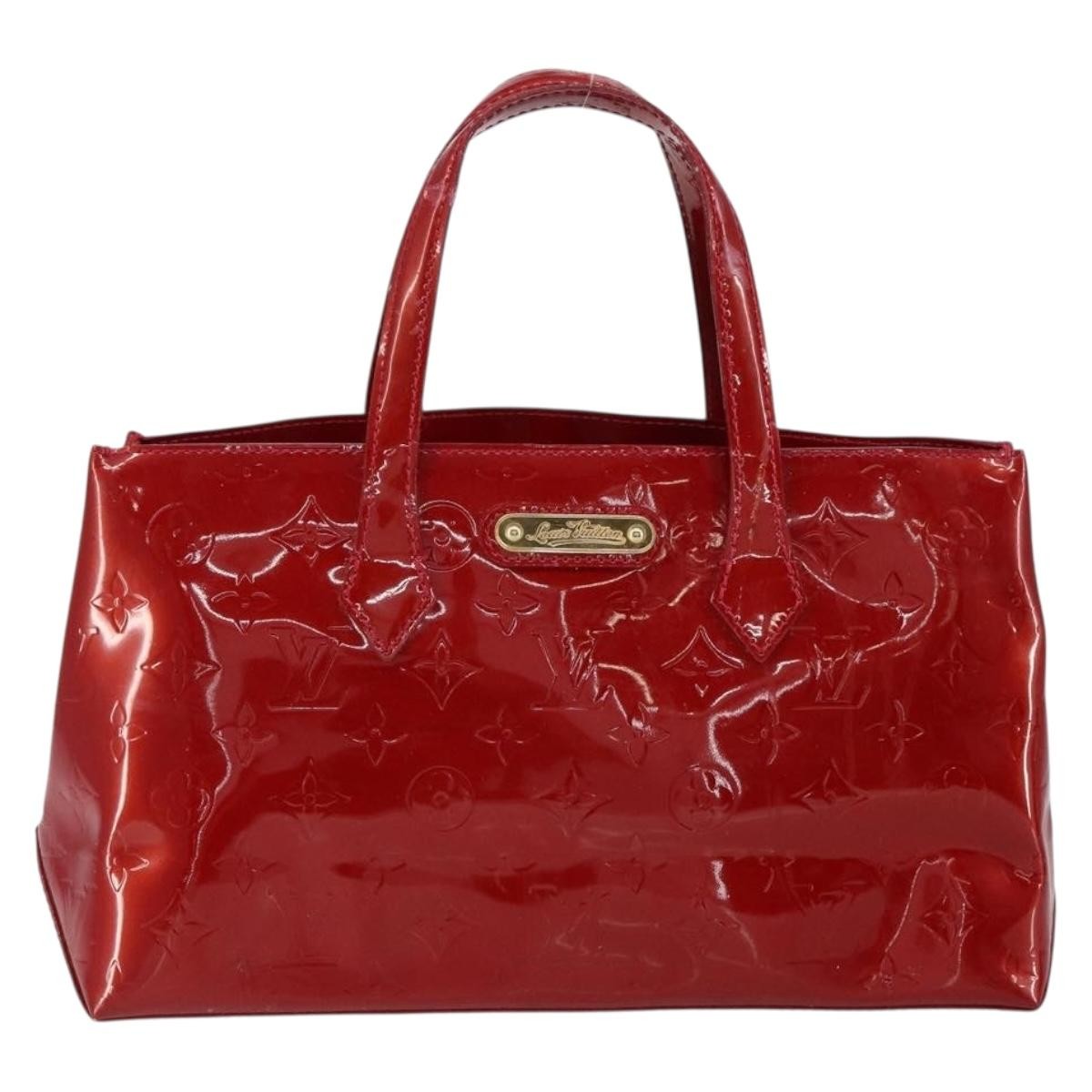 Louis Vuitton Wilshire Handbag Monogram Vernis Red Patent_Leather Handbag (Pre-Owned)
