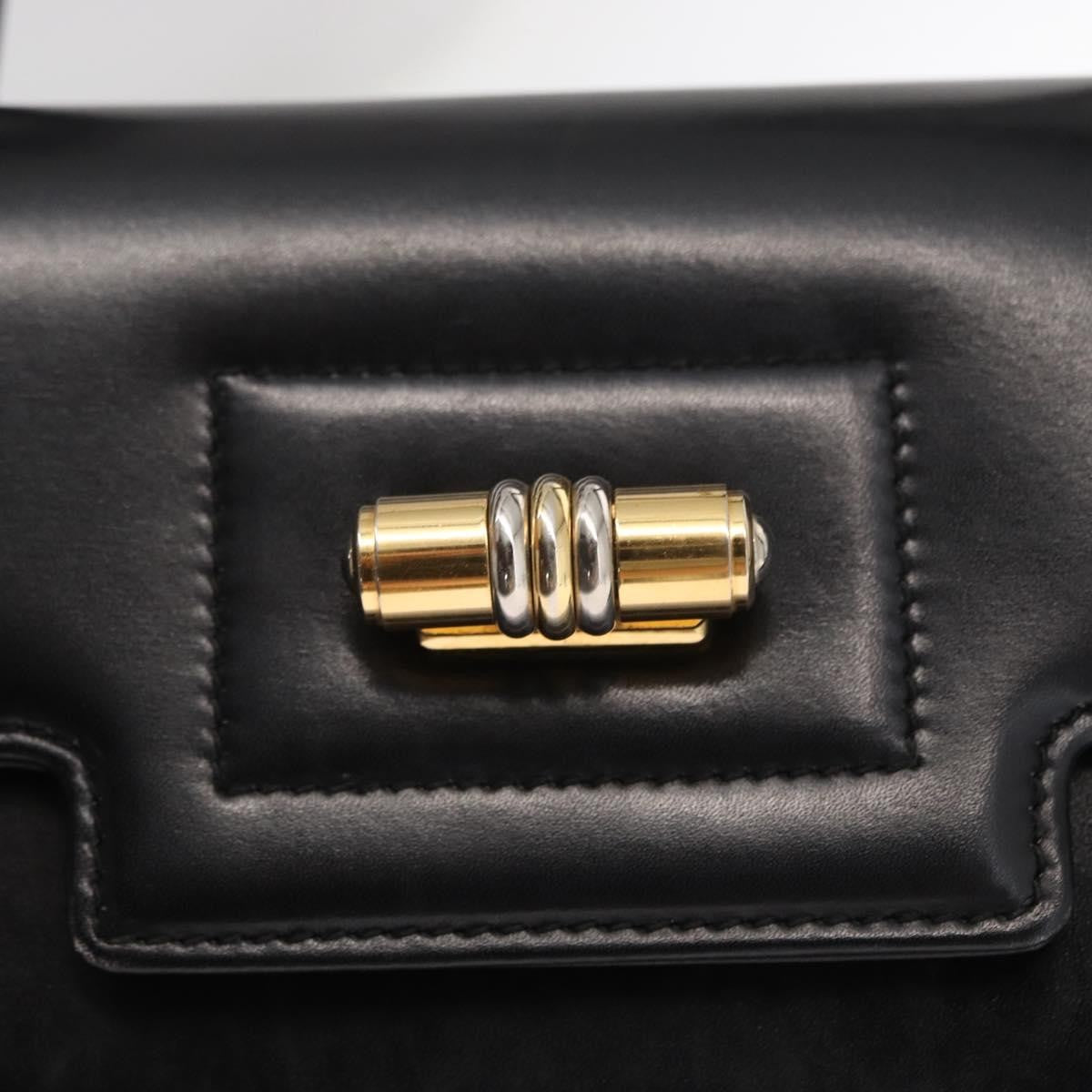 Gucci Vintage Handbag Leather Black Leather Handbag (Pre-Owned)