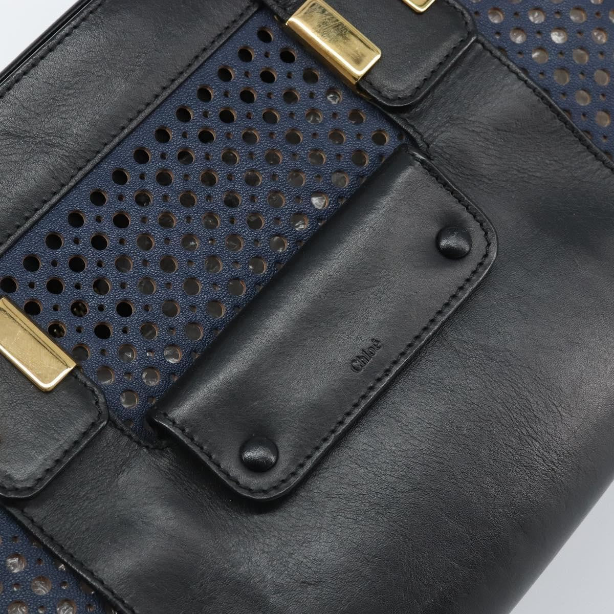 Chloe Alice Satchel Leather Black Leather Handbag (Pre-Owned)