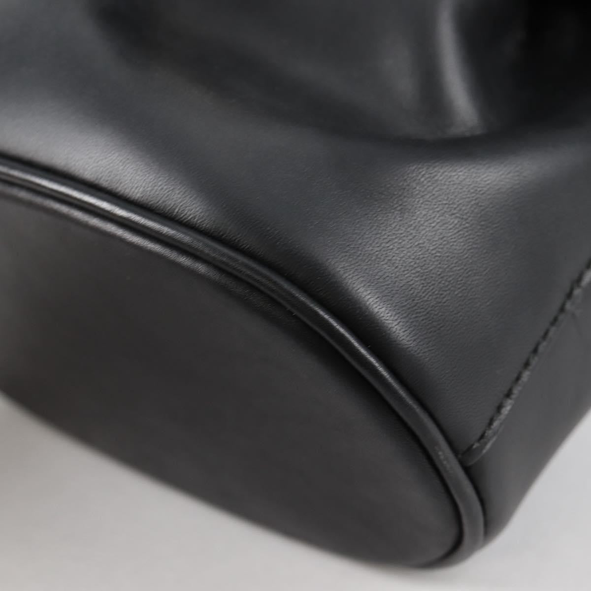 Salvatore Ferragamo Gancini Shoulder Bag Leather Black Leather Shoulder Bag Bag (Pre-Owned)